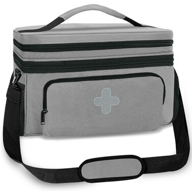 Medicine Storage Bag, Pill Bottle Organizer for Emergency, Medicine Box Empty with Small Portable Pouch, First Aid Box for Travel and Home Storage