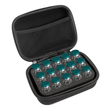 Insulin Fridge Holder Storage Case Insulin Vial Protector Holder Insulin Cooler Travel Case Organizer Fits Standard 10ml U-100 Vials,15-Slot with Zipper