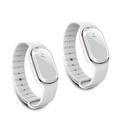 Ultrasonic Mosquito Repellent Bracelet Watch, USB Rechargeable Anti Mosquito Repeller Wristband Suitable for Adults and Kids - Mosquito Insect Repellent Band (2 Pack, White) (M1)