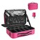 13.5 Inch Makeup Bag travel organizer Cosmetic Case Professional Artist Storage Bag with Adjustable Dividers for Women Cosmetics Brushes Toiletry, Hot Pink