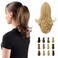 SOFEIYAN 13" Ponytail Extension Long Curly Ponytail Clip in Claw Hair Extension Natural Looking Synthetic Hairpiece for Women, Light Blonde/Platinum Blonde mix