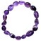 Zenergy Gems CHARGED Dark Amethyst Crystal Bracelet Tumble Polished Stretchy + Selenite Heart Charging Crystal (OPEN &amp; HEAL THE HEART CHAKRA - SOOTHE HURT, LONELINESS &amp; ANXIETY) [REIKI]