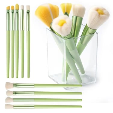 Cute Makeup Brushes for Girls, 14pcs Eye Detail Brush Set Premium Synthetic Super Soft Foundation Face Set with Blush Eyeshadow Lip Fan Brush for Teen Girls Women