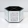Rotatable Multifunctional Jewelry Utensil Holder Hexagon Jewelry Make up Organizer Cups Crush Diamond Mirror Decor, brush/office pen cup holder Eyeliners Display Case for Vanity