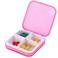 Portable Pill Organizer - Slim Pill Box for Purse or Travel, Compact Pill Case(4 Compartment,Pink)
