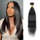 Huarisi Straight 1 Bundle 100% Human Hair 16 Inches Single Bundle Straight Virgin Hair Extension Remy Human Hair Double Weft Natural Color 10A Grade