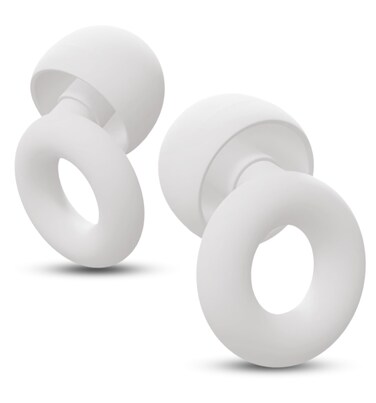 Reusable Silicone Earplugs - Prooffs (White, One Size) - Noise Cancelling, Waterproof, High-Fidelity Hearing Protection for Sleeping, Swimming, Travel, and Concerts - Comfortable, Soft, and Durable