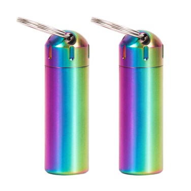 Pill Organizer,2 Pack,Waterproof Single Chamber Stainless Steel Travel Small Pill Box, Keychain Pill Holder Container for Purse or Pocket