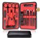 Manicure Pedicure Kit Nail Clippers Set 18 in 1 High Precision Stainless Steel Cutter File Sharp Scissors for Men &amp; Women Fingernails &amp; Toenails Vibrissac Scissors with Stylish Case (Red_18in1)