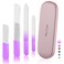 Glass Nail File and Nail Shiner, 4PC Crystal Nail File and Nano Glass Nail Buffer, Premium Set with Case, Professional Manicure Tool Fingernail Czech File for Natural Nail, Gift for Women and Girls