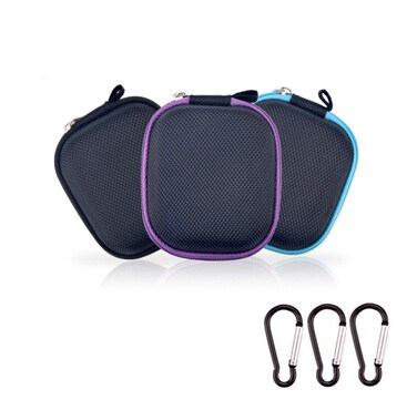 3Pcs Portable Essential Oil Carrying Case Mini Travel Size Essential Oils Storage Bag Organizer Hard Shell Case Holds 6 Bottles(Can hold 1ML 2ML 3ML 5ML Roller Bottle)-Great for Travel
