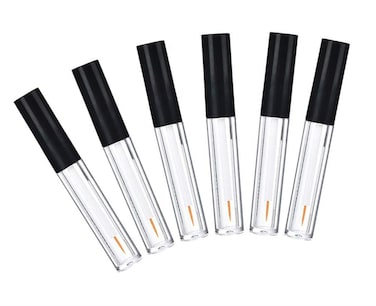 6PCS 2ml/0.07oz Black Empty Plastic Eyeliner Bottle Container Refillable Vials Storage Sample Packing Tank Jars For Storing Double Eyelid False Eyelash Glue Latisse