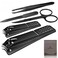 Manicure Pedicure Kit Nail Clippers Set Fingernails &amp; Toenails Vibrissac Scissor 5 Pieces Best Care Tools for Man &amp; Women with Travel Case (Gray/Black_A) (Gray/Black_A)