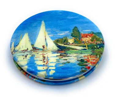 Small Compact Mirror for Men Small Bag Mirror Lightweight Portable Mirror Hand Mirror Claude Monet Sea Argenteuil Birthday Gift for Friend
