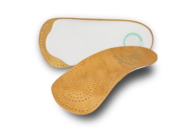 Pedag Holiday   3/4 Length Sheepskin Orthotic Inserts   Handmade in Germany   Arch Support   Metatarsal Pad   Heel Cushion   Fits Low Profile Tight Shoes   Tan   1 Pair   US Women 8 / EU 38