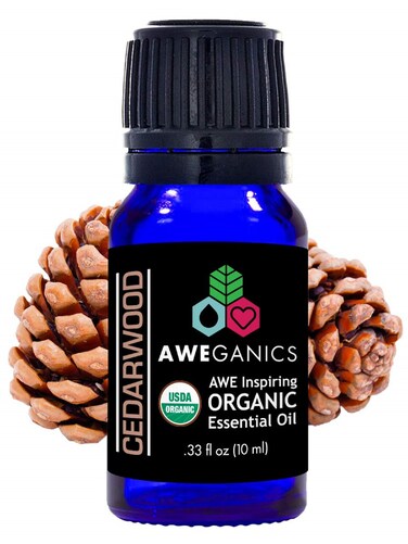 Pure Cedarwood Oil USDA Organic Essential Oils, Premium 100% Pure Natural Therapeutic-Grade, Best Aromatherapy Scented-Oils for Diffuser, Home, Office, Personal Use - 10 ML - MSRP $14.99