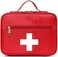 Gatycallaty First Aid Bag Empty Emergency Treatment Medical Bags Multi-Pocket for Home School Office Car Traveling Hiking Trip Daycare (LARGE -RED)