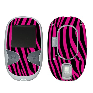 MightySkins Skin Compatible with Care Touch Glucose Meter - Pink Zebra   Protective, Durable, and Unique Vinyl Decal wrap Cover   Easy to Apply and Change Styles   Made in The USA