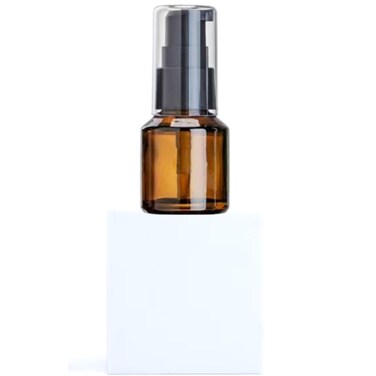 15 ML Empty Brown Refillable Glass Lotion Pump Bottle - Cosmetic Sample Container with Black Plastic Pump Head - Ideal for Creams, Serums, Emulsions, Travel Packing, and Beauty Gels