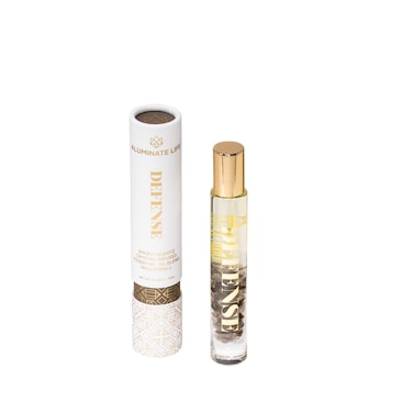 Essential Oil Rollerballs, .34 OZ, Defense - Smoky Quartz Crystal Infused - Scents of Frankincense, Neroli, &amp; Sage - Aromatherapy Roll On Oils, Skin Care, Massage