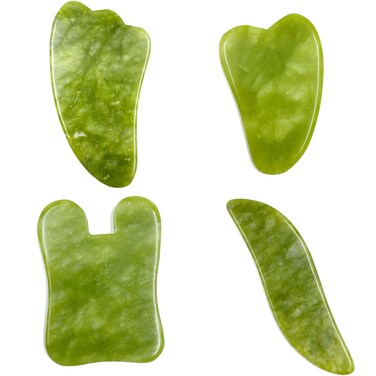 Gua sha Facial Tools Jade Stone for Face Body Massage Set for SPA Acupuncture Physical Therapy Muscle Knots FacialCaring Point Treatment Lymphatic (4Pcs Gua sha Board)