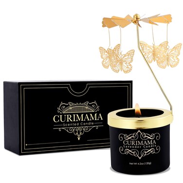 Gifts for Women Birthday Unique, Butterfly Gift for Mom, Rotating Candles Gifts for Best Friend, Lavender Candle Gifts for Sister, Mom Birthday Gifts from Daughter