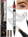 Microblading Eyebrow Pen - Eyebrow Pencil Magical 2-in-1 Dual-Ended Waterproof Eye Brow Pencils for Women with 4-Fork-Tip &amp; Precise Brush-Tip for Natural Hair Like Strokes, Last All-Day, Dark Brown