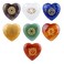 TGS Gems 7pcs Chakra Heart Crystal Stones Natural Reiki Healing Crystals Gemstones with Engraved Chakra Symbol Chakra Stone Kit for Meditation Crystal