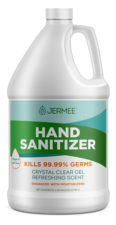 Moisturizing Hand Sanitizer Gel, 70% Alcohol - Kills 99.99% Germs, Enhanced with Vitamin E and Aloe Vera - Crystal Clear Gel, Refreshing Scent, Made in USA - 1 Gallon