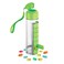 Synergy Water Bottle &amp; Pill Organizer - Travel Storage Container for Water, Juice, Vitamins - Portable 7-Day Pillbox - for Outdoor, Gym, Travel - Easy Carry Strap - BPA Free Plastic - 400ml (Green)