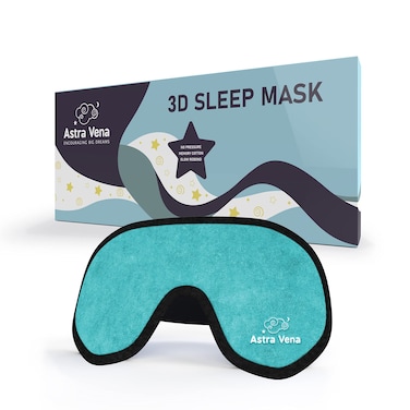 Sleep Mask for Kids with Blockout Light - Memory Foam 3D Contoured Eye Mask - Eye Cover &amp; Travel Sleep Mask, Blindfolds for Kids, Girls, Boys (Blue)