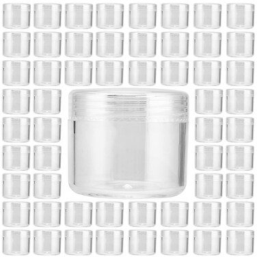 150 Pieces Clear Plastic Sample Containers, 20g Empty Sample Round Cosmetic Jars, Travel Size Cream Cosmetic Container With Lid for Lotions, Creams, Make up