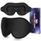Sleep Mask 100% Light Blocking Eye Mask for Sleeping 3D Memory Foam Eye Covers with Adjustable Strap Night Blindfold for Men Women Black