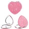 Cute Heart Shaped Compact Mirror for Women,Magnifying Travel Mirror with Glitter,Pink Small Pocket Mirror,Portable 2 x 1x Magnification Folding Makeup Mirror,Cosmetic Mirror for Gift
