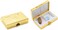 Set of 2 Rectangular-Shaped Pocket Purse Pill Box &amp; Organizer with Dual Compartments (Gold Butterflies)