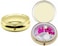 Set of 2 Circular Embossed Triple-Compartment Pocket Purse Pill Box &amp; Organizer (Gold Curved)