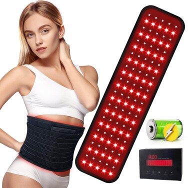Red Light Therapy for Body, Rechargeable Infrared Light Therapy Belt for Pain Relief, Flexible Wearable 660nm&amp;850nm Cordless Led Red Light Therapy Wrap for Back Shoulder Waist Joints Muscle