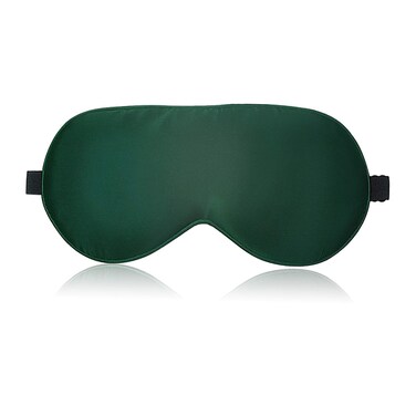 MMCTION Silk Sleep Eye Mask Ultra Comfortable Soft Eye Covers Night Mask Blackout Blindford Eye Shades for Sleeping with Adjustable Strap for Women Men Green