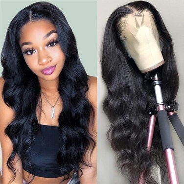 Foreverlove 13x4 Lace Frontal Wigs Human Hair 100% Brazilian Virgin Human Hair Wigs for Black Women Curly Lace Front Wigs 200% Density (28 Inch,Deep Wave)