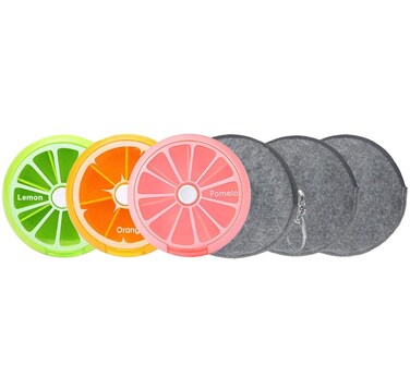 Pill Cases Pill Box Weekly 3 Times 7 Compartments Large Medicine Pill Organizer (Group 3PCS+Bag 3PCS)