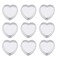 60 Pcs 5g Empty Clear Cream Box Jars Heart Shaped Pot Jars Refillable Plastic Cream Jar Cosmetic Container Makeup Sample Trial Case Storage with Lid for Lip Blam Lotion Eyeshadow Nails Powder