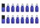 20 Pack Set 2ML(5/8 Dram) Micro Mini Glass Roll on Glass Bottles with Metal Roller Balls Refillable Slim Sample Vial Aromatherapy Essential Oil Roll On(2ML Blue)