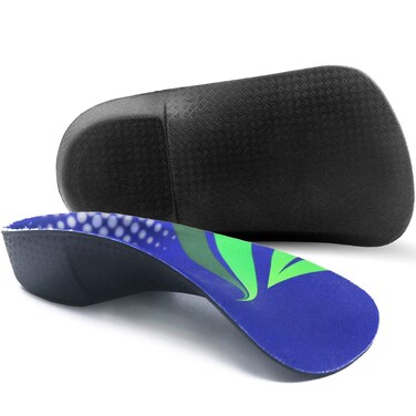 Plantar Fasciitis Insoles, 3/4 Length Arch Support Insoles for Women and Men, Shoe Inserts for Flat Feet, Over-Pronation, Heel Pain Relief, Orthotic Insoles with High Arch for Running, Work Boots, S
