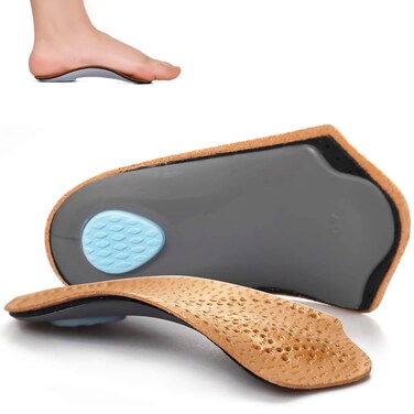 Arch Support Insoles for Women/Men, 3/4 Plantar Fasciitis Insoles High Arch Supports Shoe Insoles for Flat Feet, Over-Pronation, Foot Pain Relief, Orthotics Heel Cushion Inserts for Running Walking, L