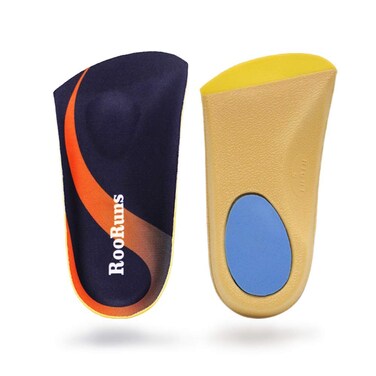 RooRuns Plantar Fasciitis Insoles for Men Women, Orthotic Inserts 3/4 Length with Metatarsal Pads Heel Cushion, High Arch Support Shoe Insoles for Flat Feet, Overpronation, Walking Running, L