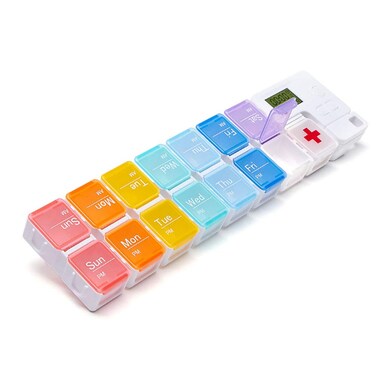 Weekly Pill Cases Organizers with Timer Reminder Pill Organizer 2 Times a Day Detachable Pill Box 7 Days AM PM Pill Container