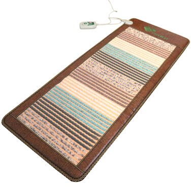 Far Infrared Heating Pad for Back - Infrared Mat Full Body - Amethyst Mat - Bio Crystal Mat - 5 Color Natural Gemstones Heating Pad with Overheat Protection and Auto Off Function(67"x27")