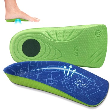 Achilles Tendonitis Relief, QBK Metatarsalgia Insole for Plantar Fasciitis, O/X-Legs, Flat Feet, Overpronation, Heel Spurs, Men &amp; Women Daily Use M Multicolor