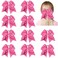 10pcs Breast Cancer Awareness Cheer Bows,7 Inches Pink Cheer Bows For Girls Women In October Cheerleading Hair Elastic Bands
