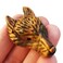 Natural Tiger's Eye 1.57 inchs Wolf Head Pocket Crystals and Healing Stone Figurine,Haped DIY-Jewelry Pendant